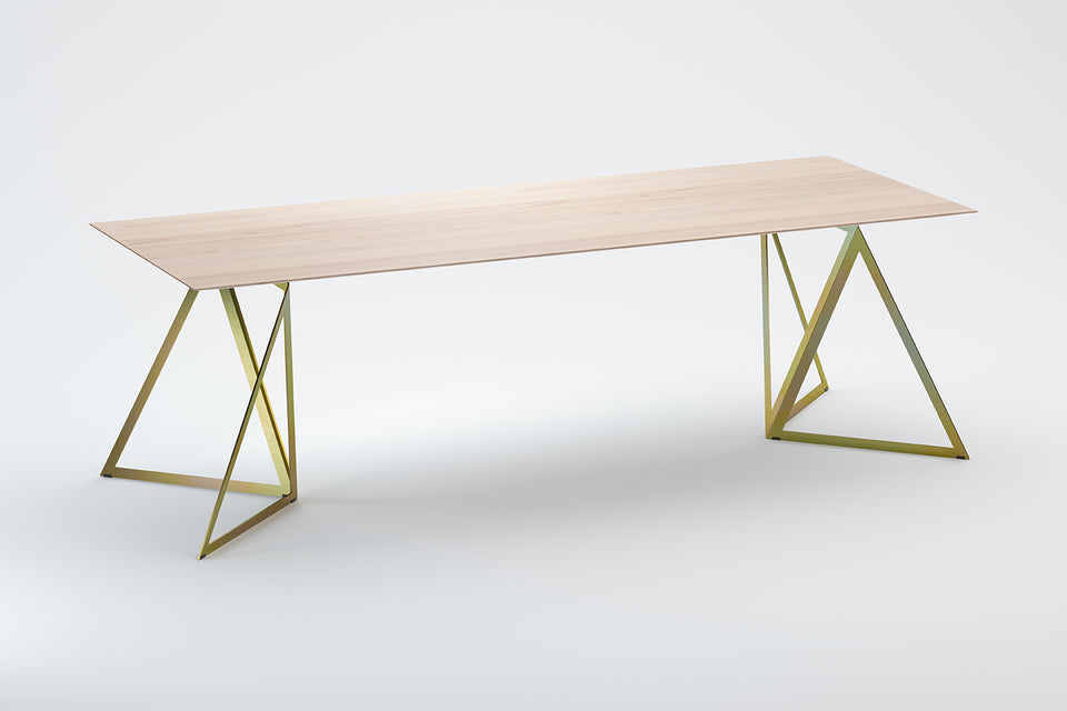 STEEL STAND TABLE white ash